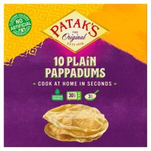 Patak’s 10 PLain Poppadums 100g