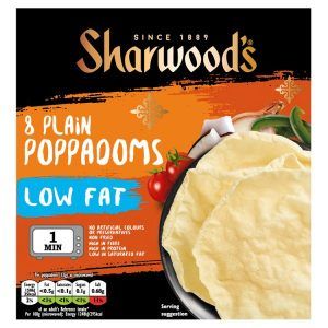 Sharwood’s – 8 Plain Poppadoms Low Fat – 94g