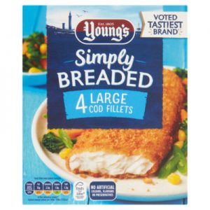 Young’s – 4 Large Cod Fillets Breaded – 440g